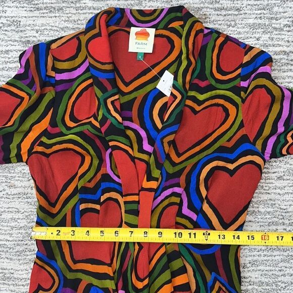 NWT Farm Rio Rainbow Wild Hearts Maxi Dress Small - Picture 10 of 16